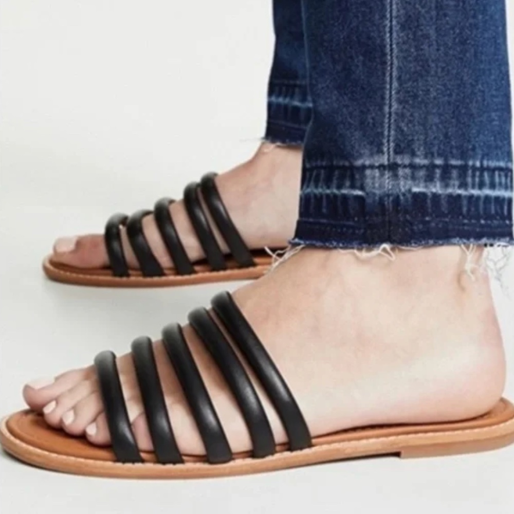 ♻Madewell The Addie Slide Leather Sandal Black
